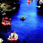 Colorized Rendering; Floats at Begonia Festival, Capitola Village California